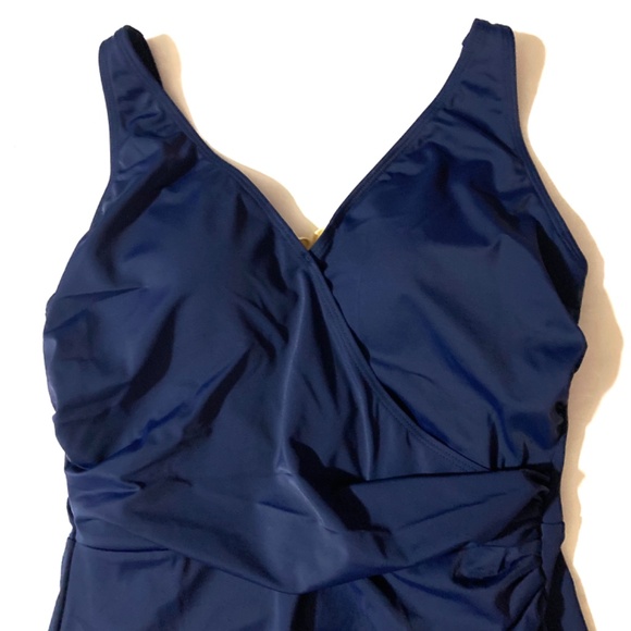 NWOT Denim & Co. Beach V-Neck Wrap Front Swim Dress - Picture 6 of 13